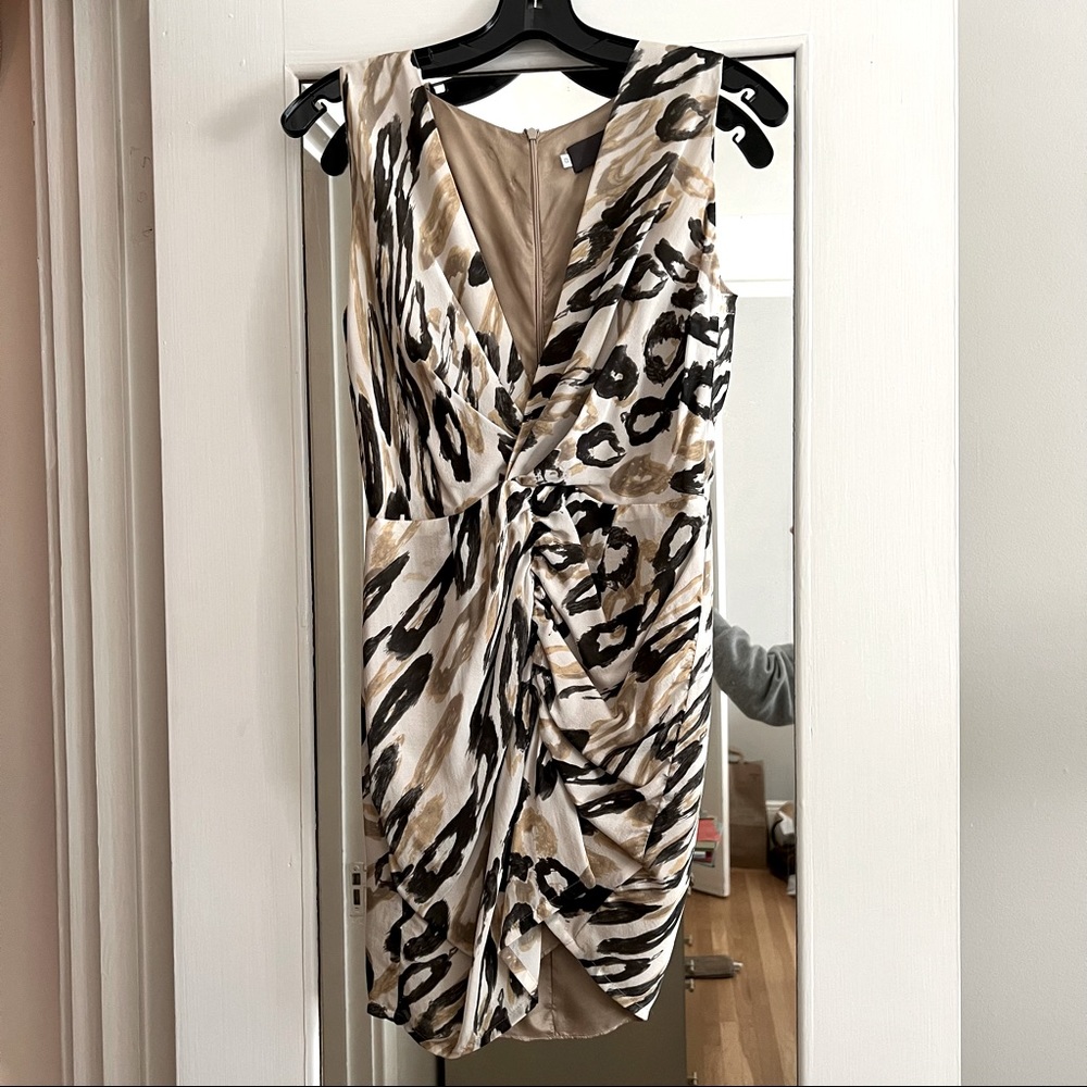 MYNE 100% SILK leopard print mini dress